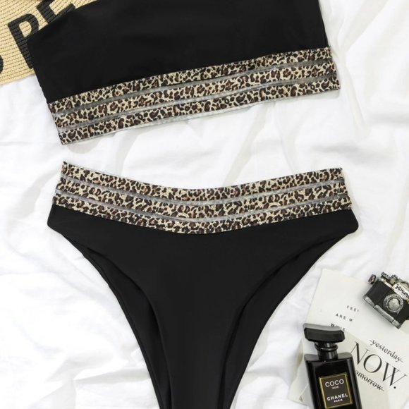 Mesh Insert Bandeau Bikini - Picture 5 of 6